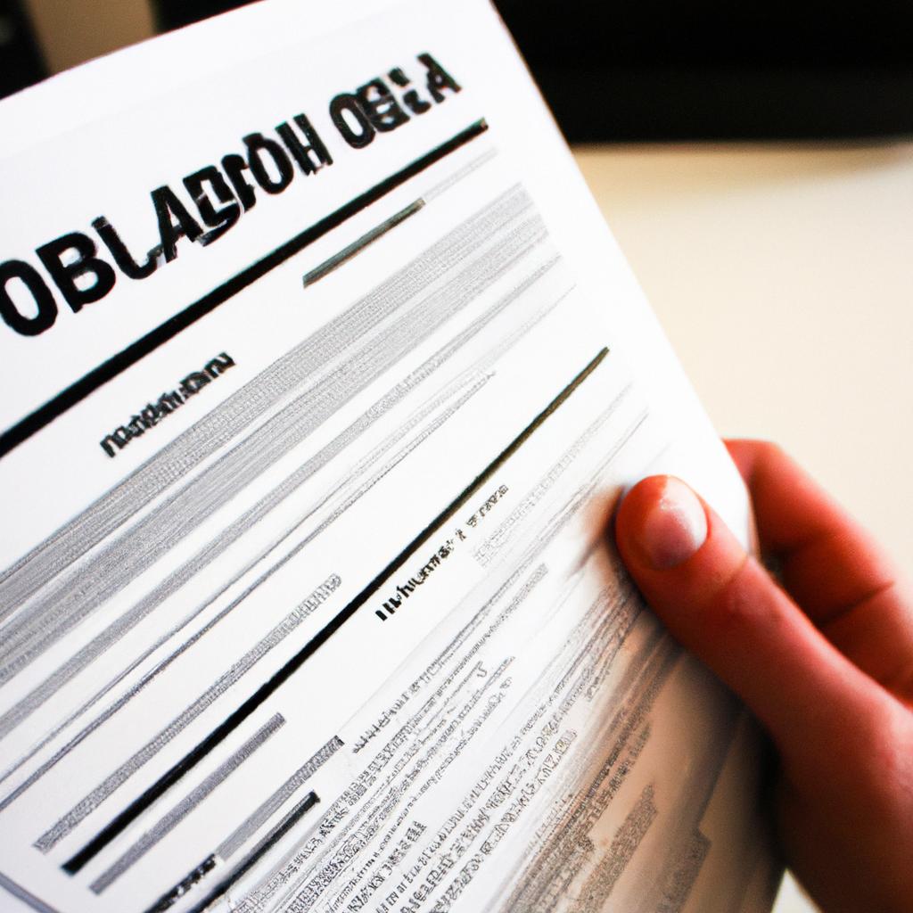 Person holding a job application